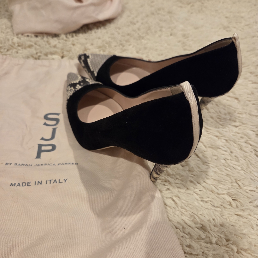 SJP by Sarah Jessica Parker Black and Silver Heels